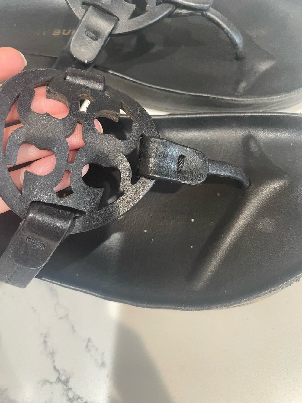 Tory Burch Black Cloud Miller Thong Sandals - Picture 5 of 10
